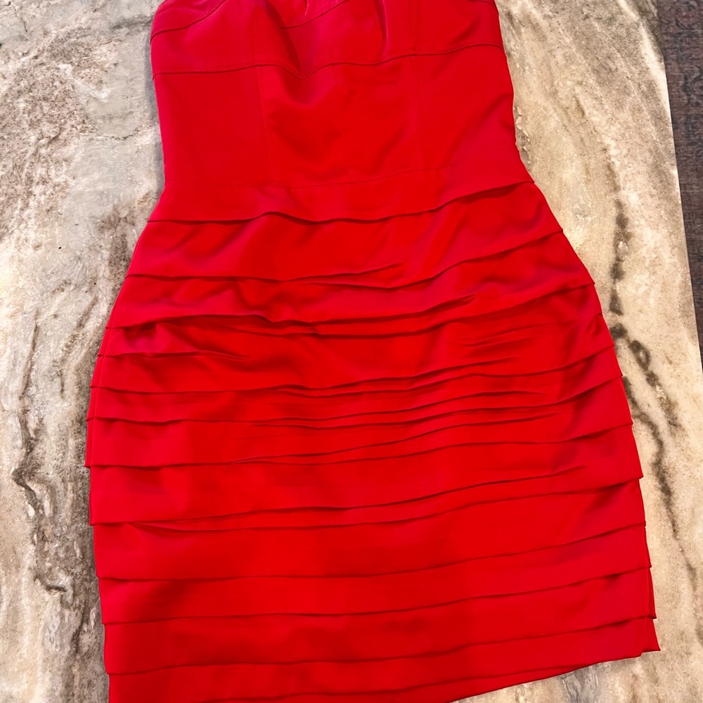 Red satin Express dress